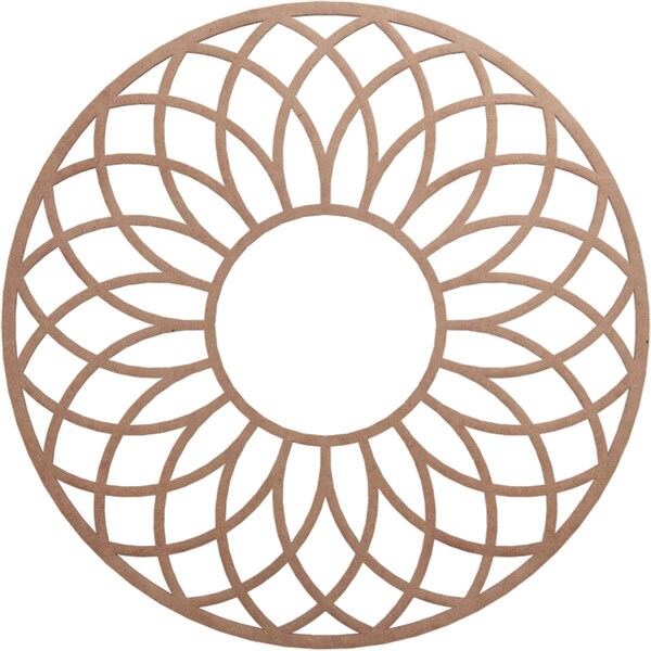 Ekena Millwork Cannes Wood Fretwork Pierced Ceiling Medallion, Wood (Paint Grade), 30"OD x 10 1/4"ID x 3/8"T CMWP30X30X0375CNMF - main